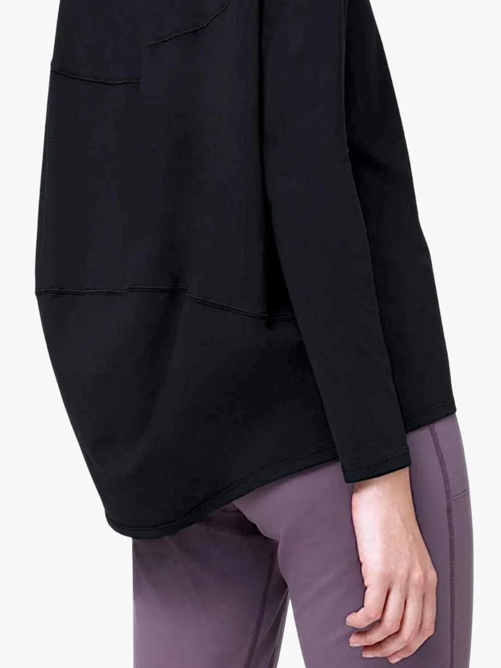 Lululemon Back in Action black minimalist oversized swing long sleeve rulu top 8